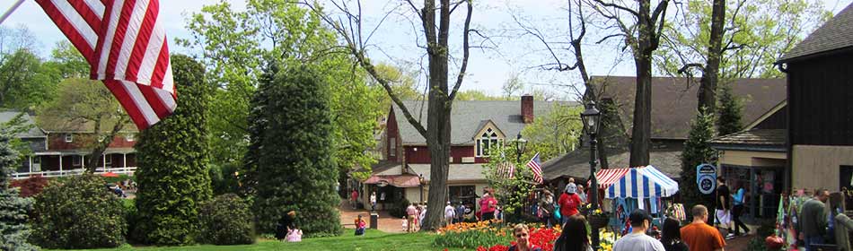 Peddler's Village is a 42-acre, outdoor shopping mall featuring 65 retail shops and merchants, 3 restaurants, a 71 room hotel and a Family Entertainment Center. in the Horsham, Montgomery County PA area